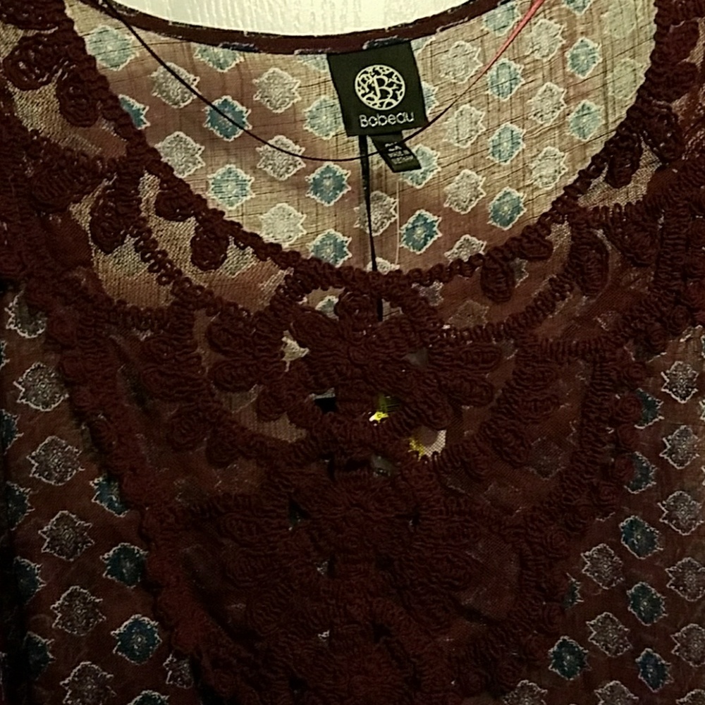 NWT Bobeau sheer blouse